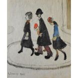 Laurence Stephen Lowry RA (1887 - 1976), The Family, signed colour print,