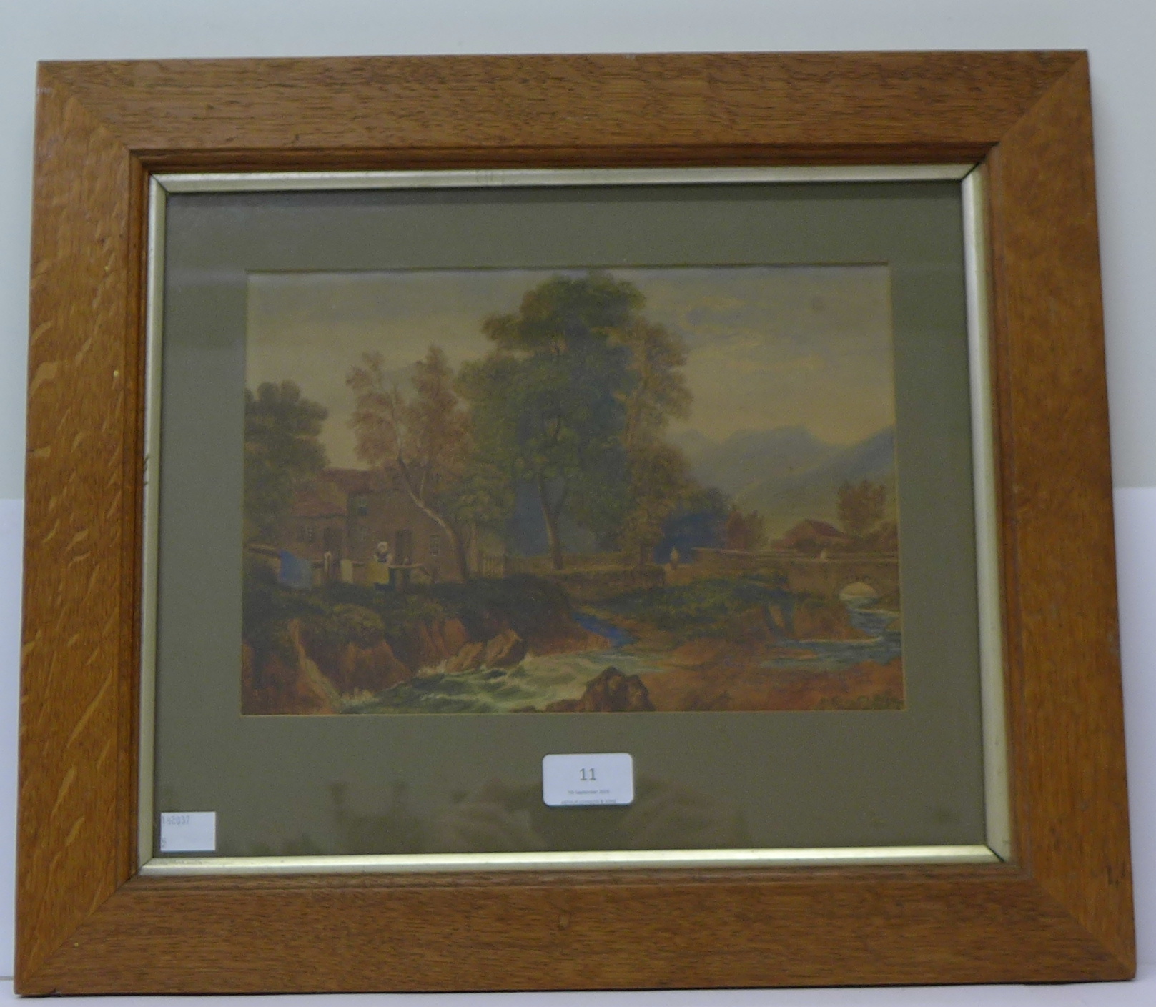 English School (19th Century), river landscape with figures, watercolour, 20 x 28cms, - Image 2 of 3