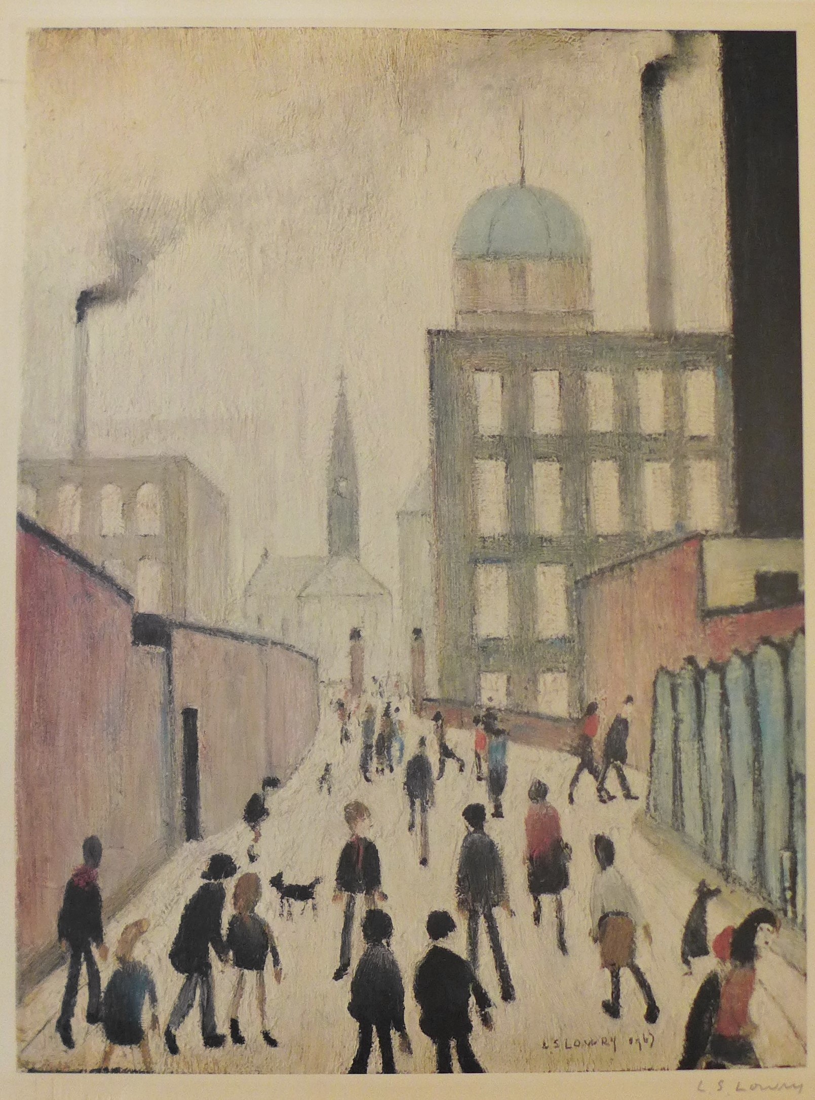 Laurence Stephen Lowry RA (1887 - 1976), Mrs Swindells' Picture, signed colour print,