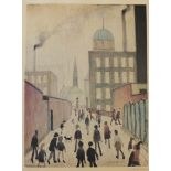 Laurence Stephen Lowry RA (1887 - 1976), Mrs Swindells' Picture, signed colour print,