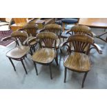A set of six beech bentwood chairs
