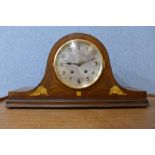 An Edward VII inlaid mahogany mantel clock