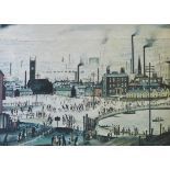 Laurence Stephen Lowry RA (1887 - 1976), An Industrial Town, signed colour print,