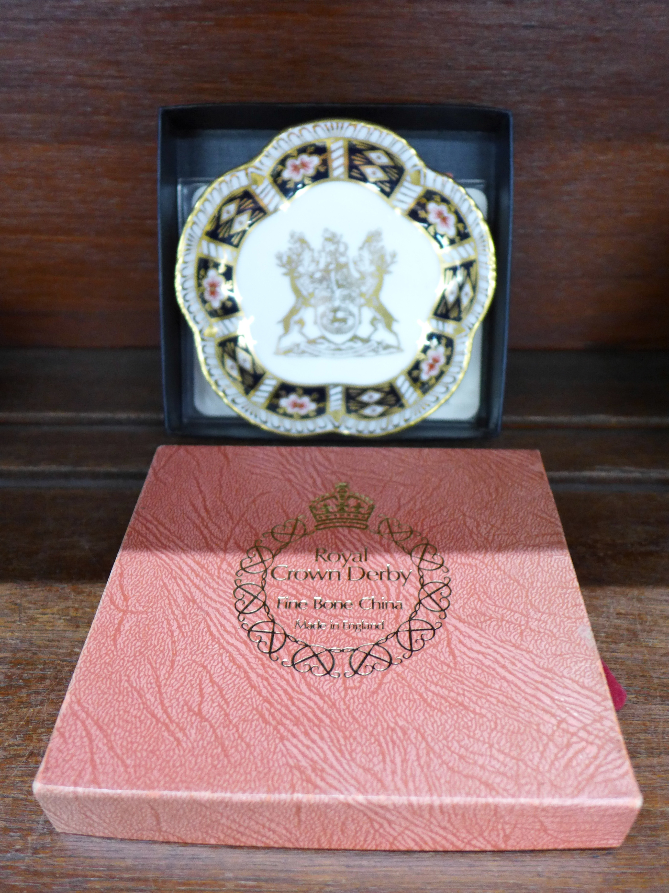 A Royal Crown Derby commemorative tray, boxed,