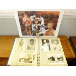 An album of boxing postcards, other cards and pictures,