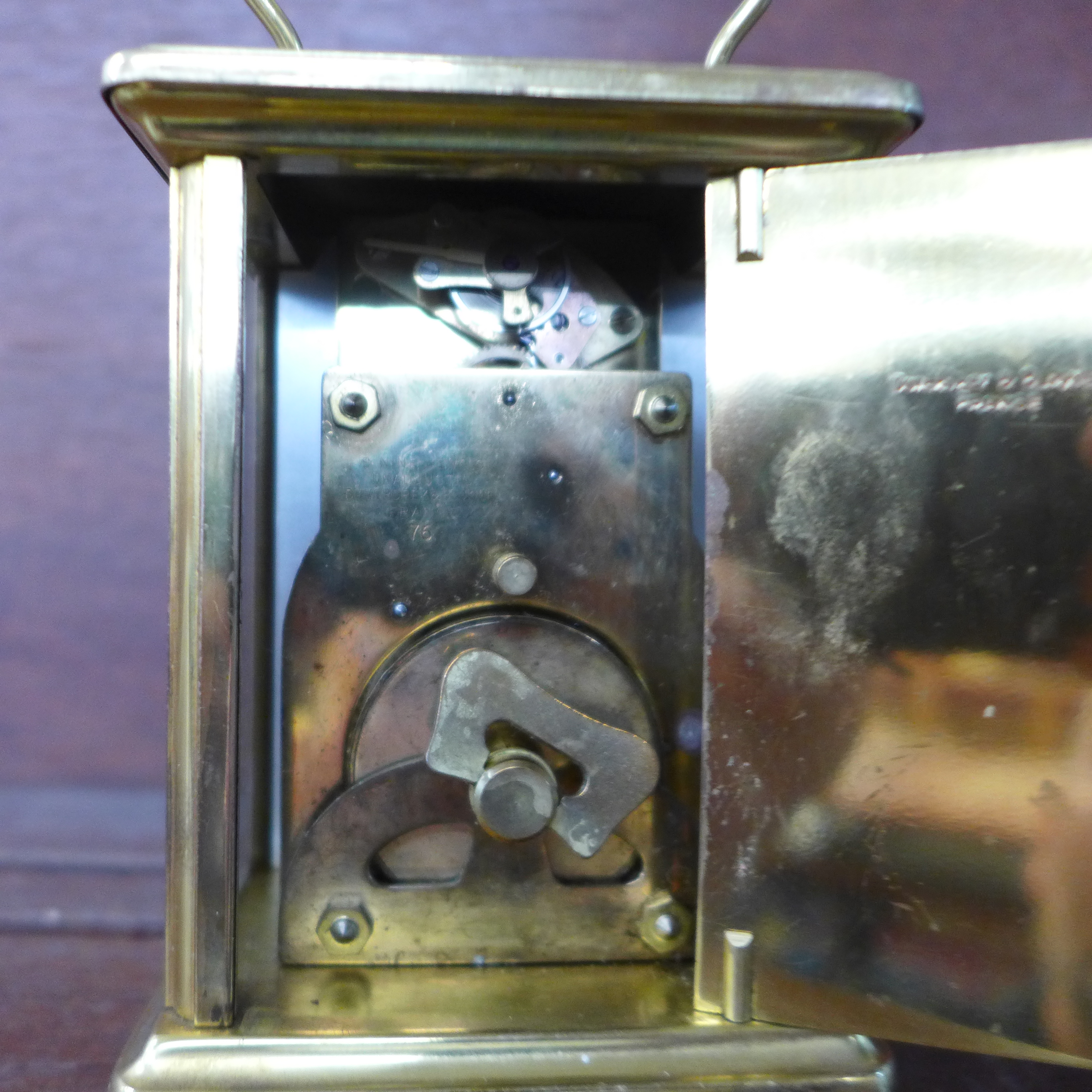 A Bayard brass 8-day carriage clock, - Image 3 of 3