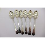 Six silver teaspoons,