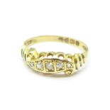 An 18ct gold, five stone diamond ring, Chester 1914, 2.