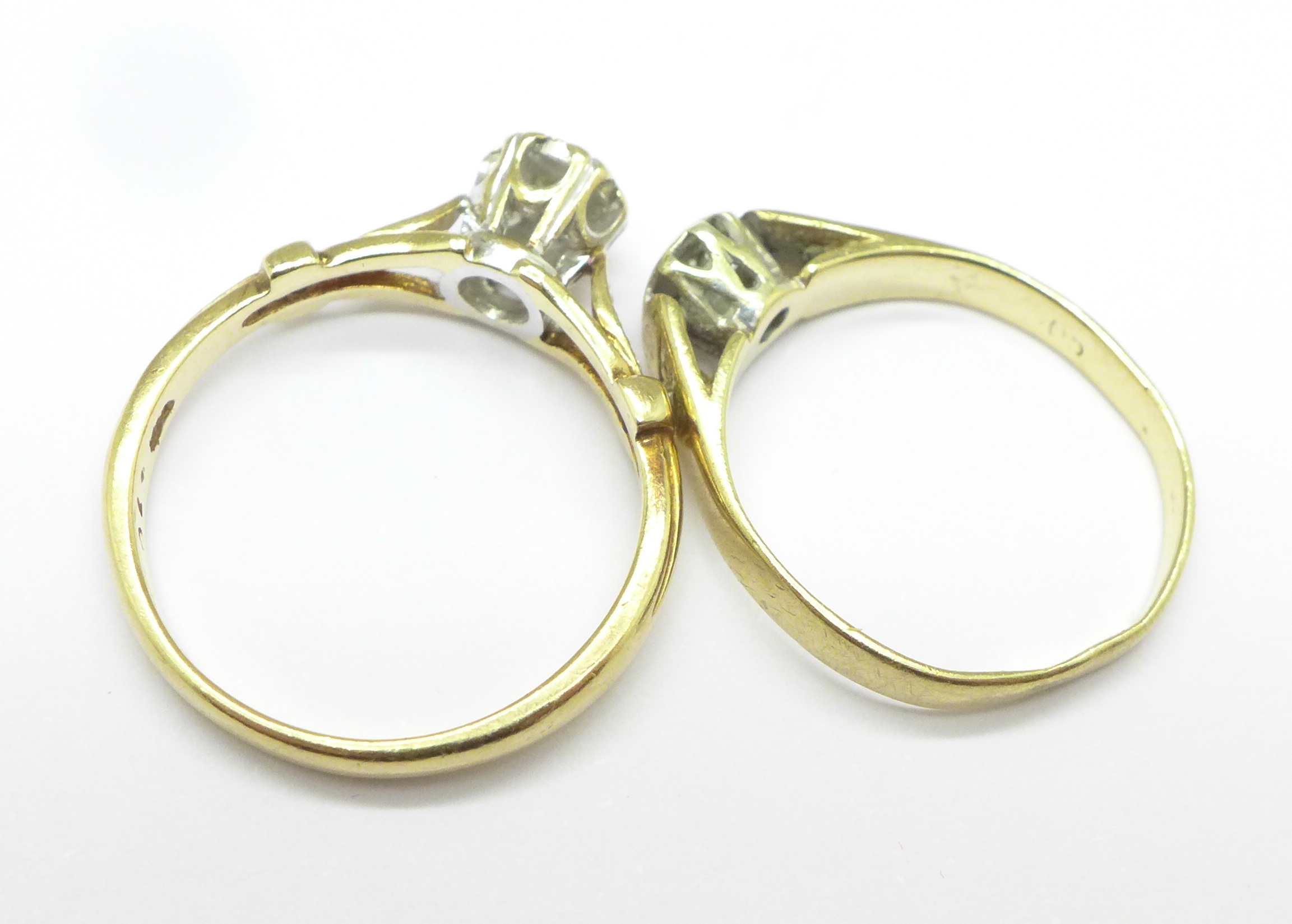 Two 9ct gold and diamond rings, 4. - Image 2 of 2