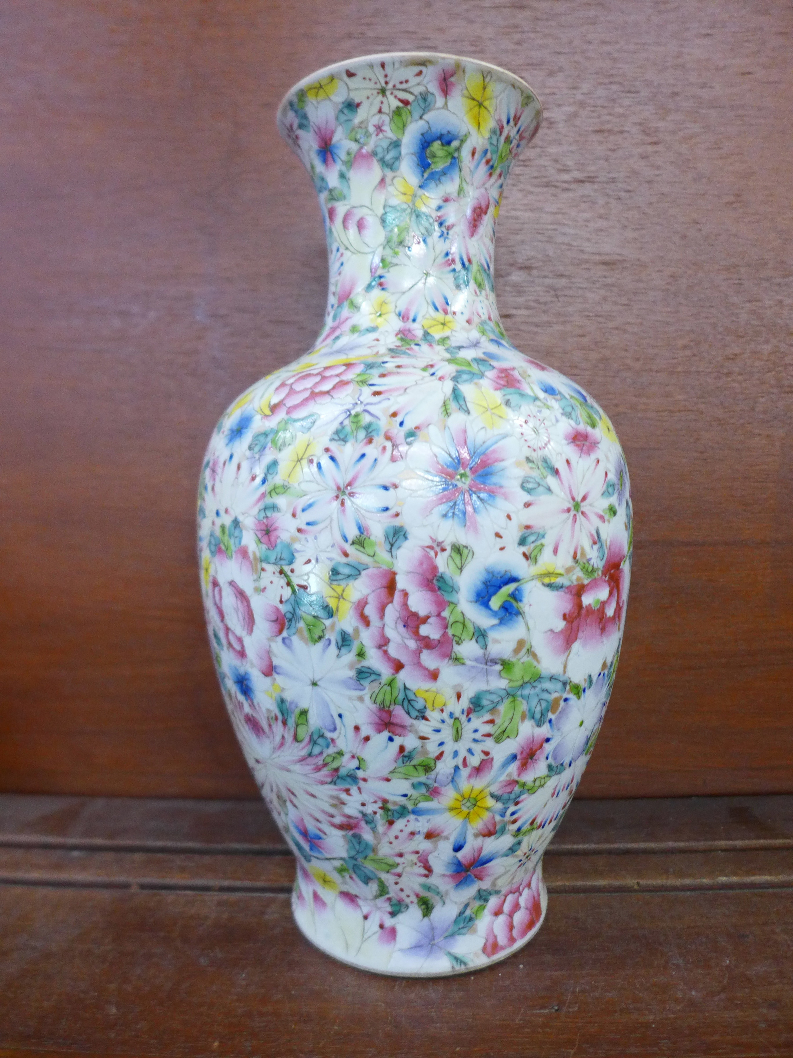 A Chinese floral decorated vase,