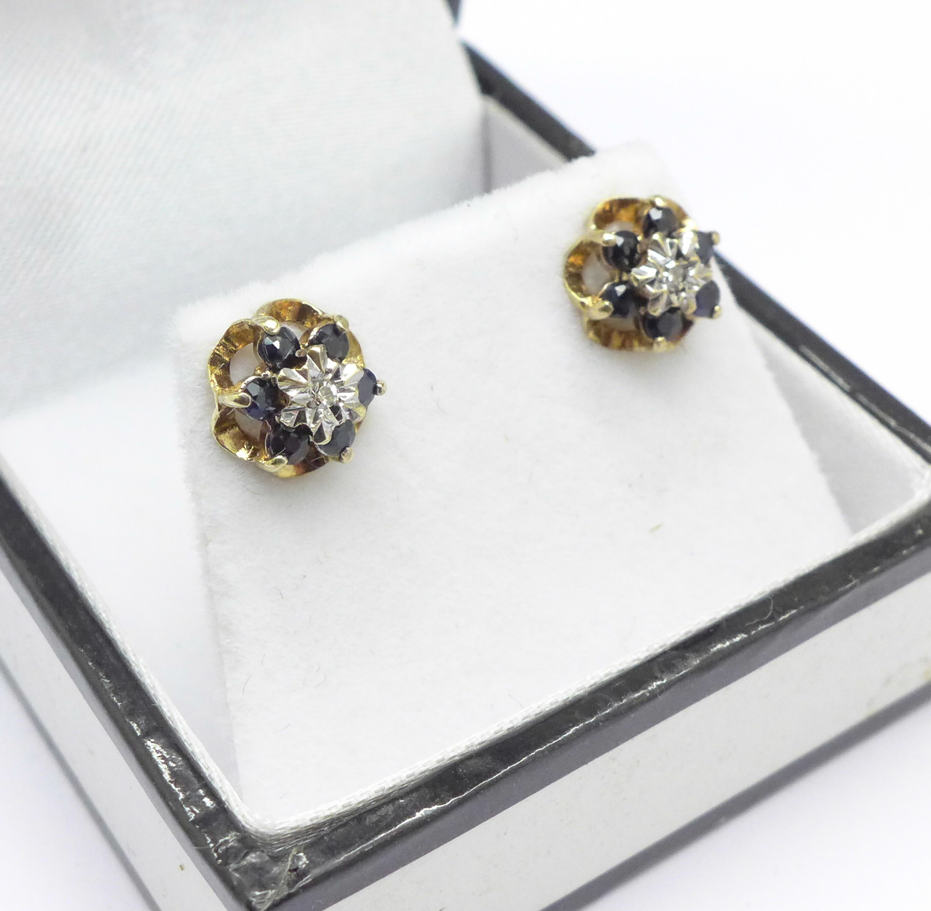 A pair of 9ct gold,