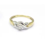 A 9ct gold solitaire diamond ring, 2g,