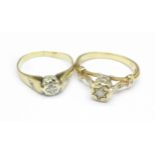 Two 9ct gold and diamond rings, 4.