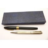 A Sheaffer pen with 14ct gold nib and a silver Yard-O-Led pencil