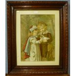 A Pears print, boy and girl with puppy,