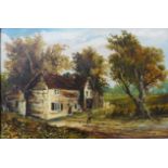 English School, pair of tavern scenes, oil on canvas, 30 x 45cms,