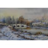 Alan Potter, Ashford in the Water, watercolour, 27 x 40cms,