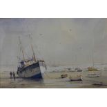 English School, coastal scene, watercolour, unsigned, 18 x 27cms,