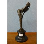 An Art Deco style bronze figure of a dancer,