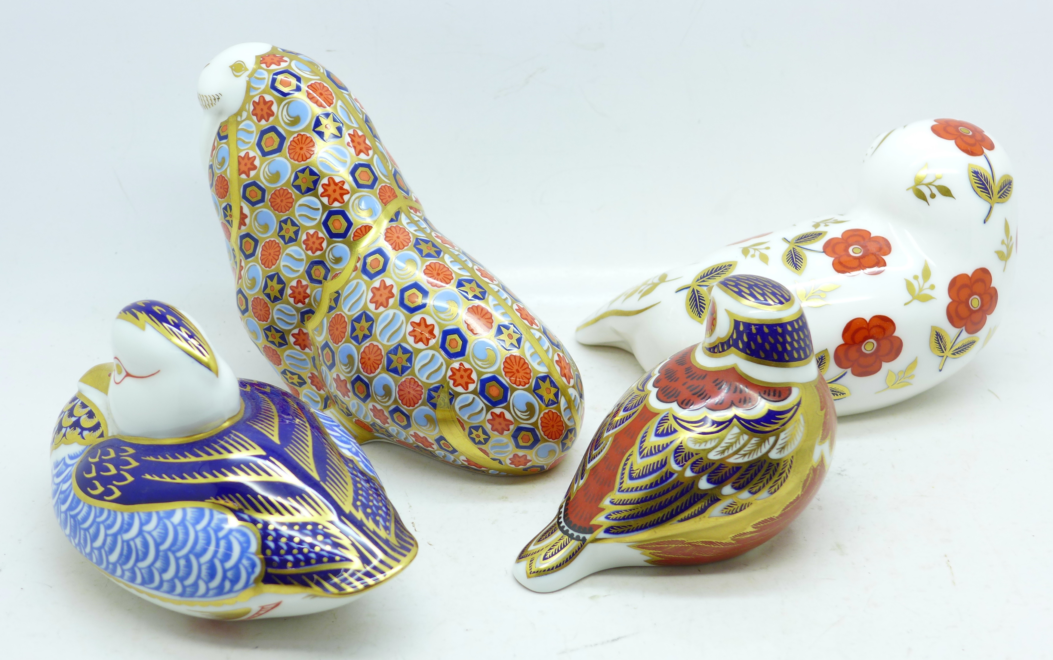 Four Royal Crown Derby paperweights including walrus - Image 2 of 3