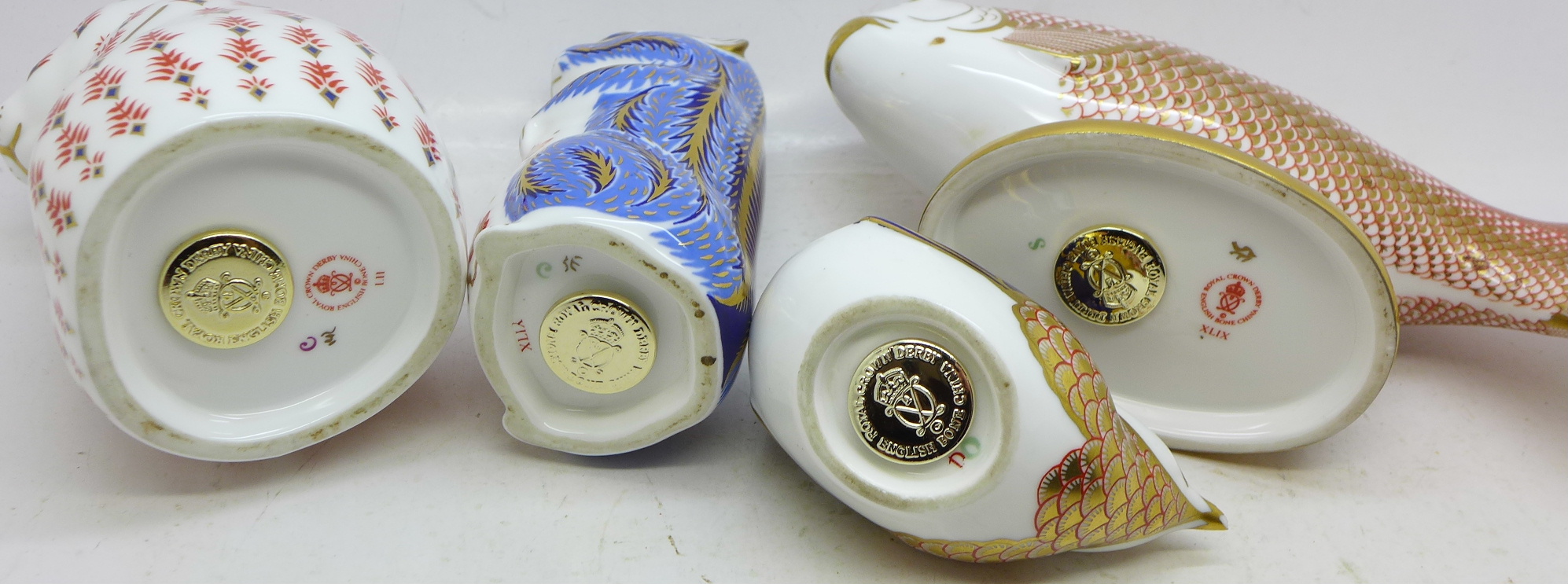 Four Royal Crown Derby paperweights including gerbil - Image 3 of 4