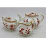 A miniature Coalport china India Tree three piece tea service