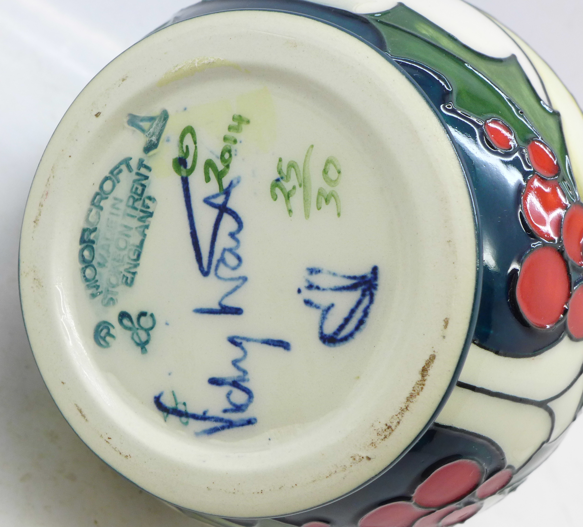 A Moorcroft jug, limited edition, 25/30, signed, - Image 4 of 4
