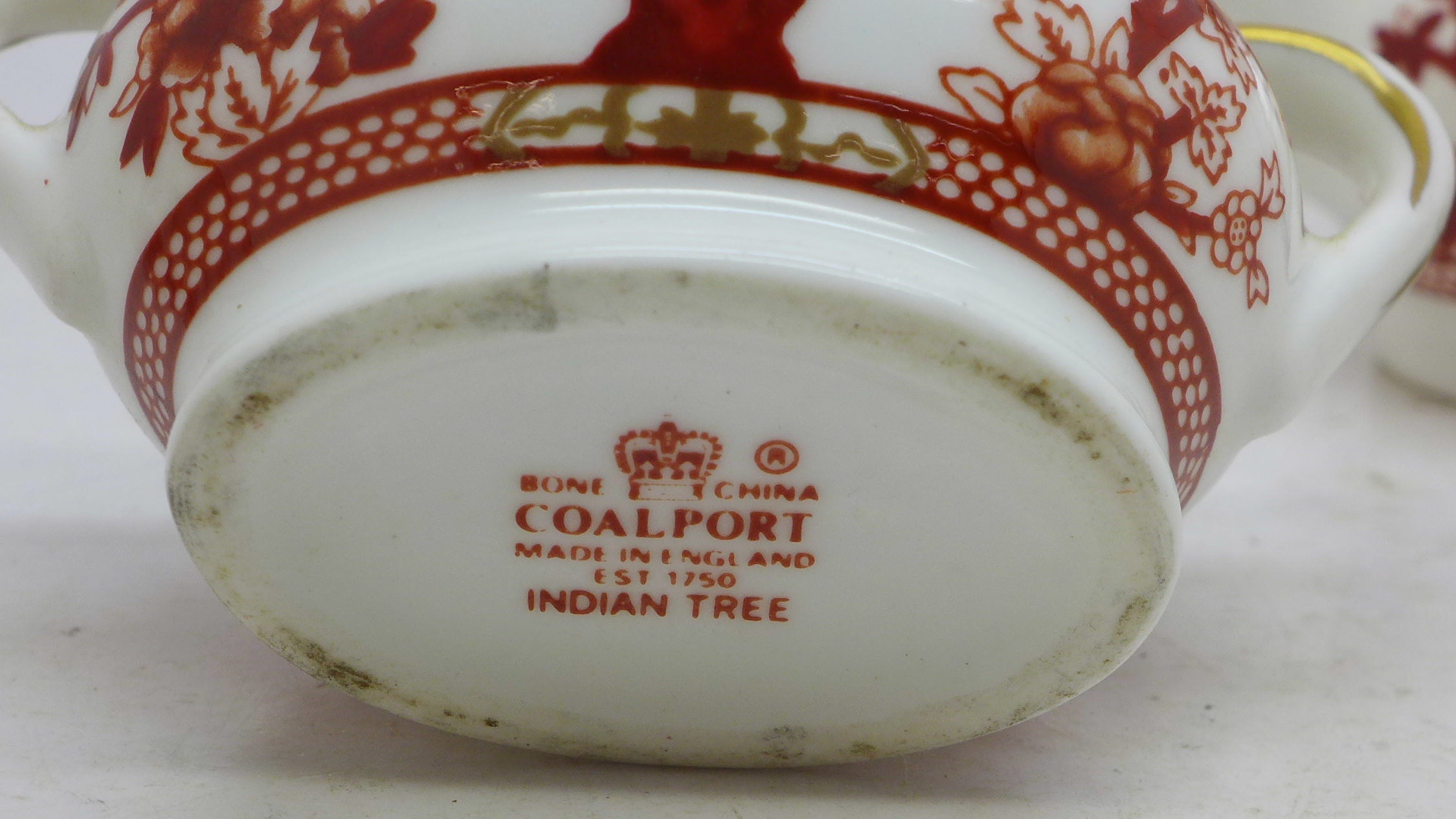 A miniature Coalport china India Tree three piece tea service - Image 3 of 3