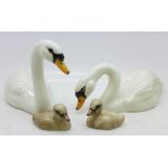 Two Beswick swans,