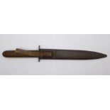 A WWI trench knife and scabbard