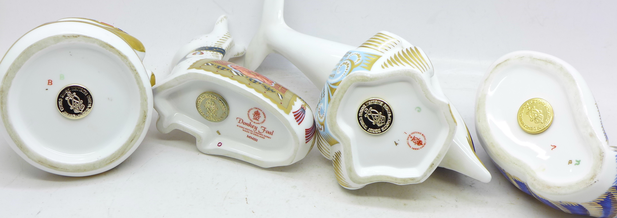 Four Royal Crown Derby paperweights including dolphin - Image 3 of 3