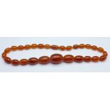 Amber coloured beads