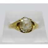 A Victorian 18ct gold and diamond ring, diamond approximately 9mm x 7mm, 4.