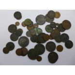 A collection of bronze coins