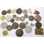 Medallions, tokens, etc.