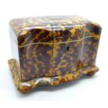 A 19th Century tortoiseshell tea caddy,