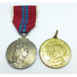 A 1953 Coronation Medal and a 1937 Coronation Medal