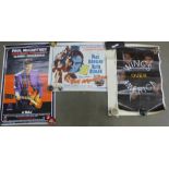 Posters:- Wings, McCartney and two film posters,