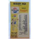 A Pepsi Cola Hickory High School 1970-71 Basketball Schedule, Tyndale & Co.