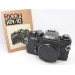 A Ricoh KR-10 camera body and manual
