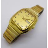 A gentleman's Rado rolled gold quartz wristwatch