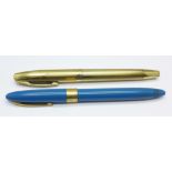 Two Sheaffer snorkel pens, one with 14ct nib,