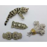 A two-in-one brooch/clips,