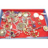 Costume necklets, brooches, buckles, etc.