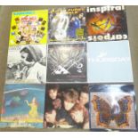 A collection of thirteen LP records including Thursday, The Teardrop Explodes, Super Furry Animals,