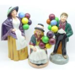 Three Royal Doulton figures, Balloon Boy, HN2934, Balloon Girl, HN2818 and Balloon Lady,