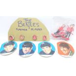 Four 1960's The Beatles Flasher Rings,