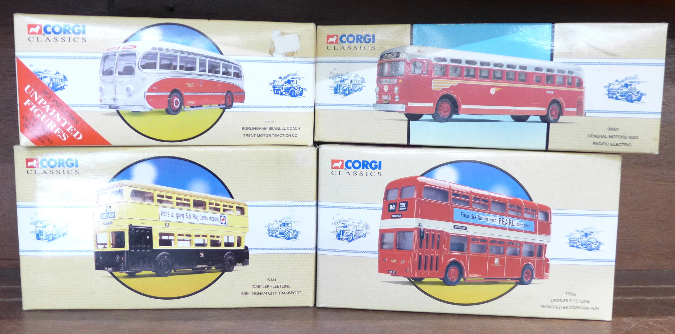 Four Corgi Classics model vehicles, boxed,