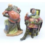 Two Royal Doulton figures, The Foaming Quart, HN2162 and Falstaff,