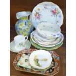 A collection of Aynsley, Royal Crown Derby and Coalport china,
